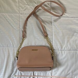 Steve Madden Blush Crossbody Bag with Gold Chain